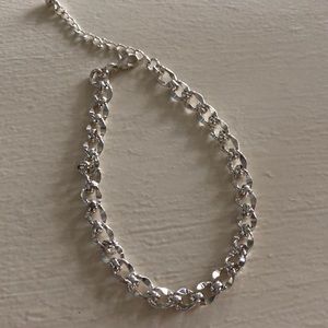 Silver charm bracelet 8”